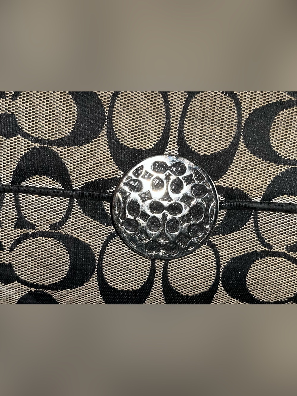Coach Signature Pattern Canvas Wallet - Picture 2 of 8